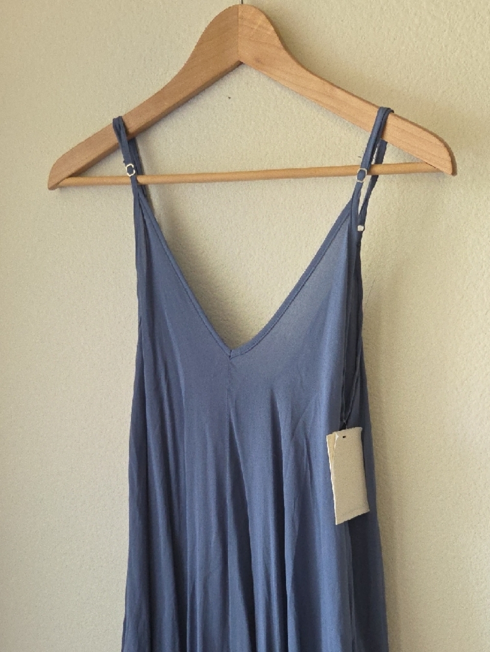 Elan Slate Blue Maxi Slip Dress with V-Neck Sz M NEW - Picture 3 of 11